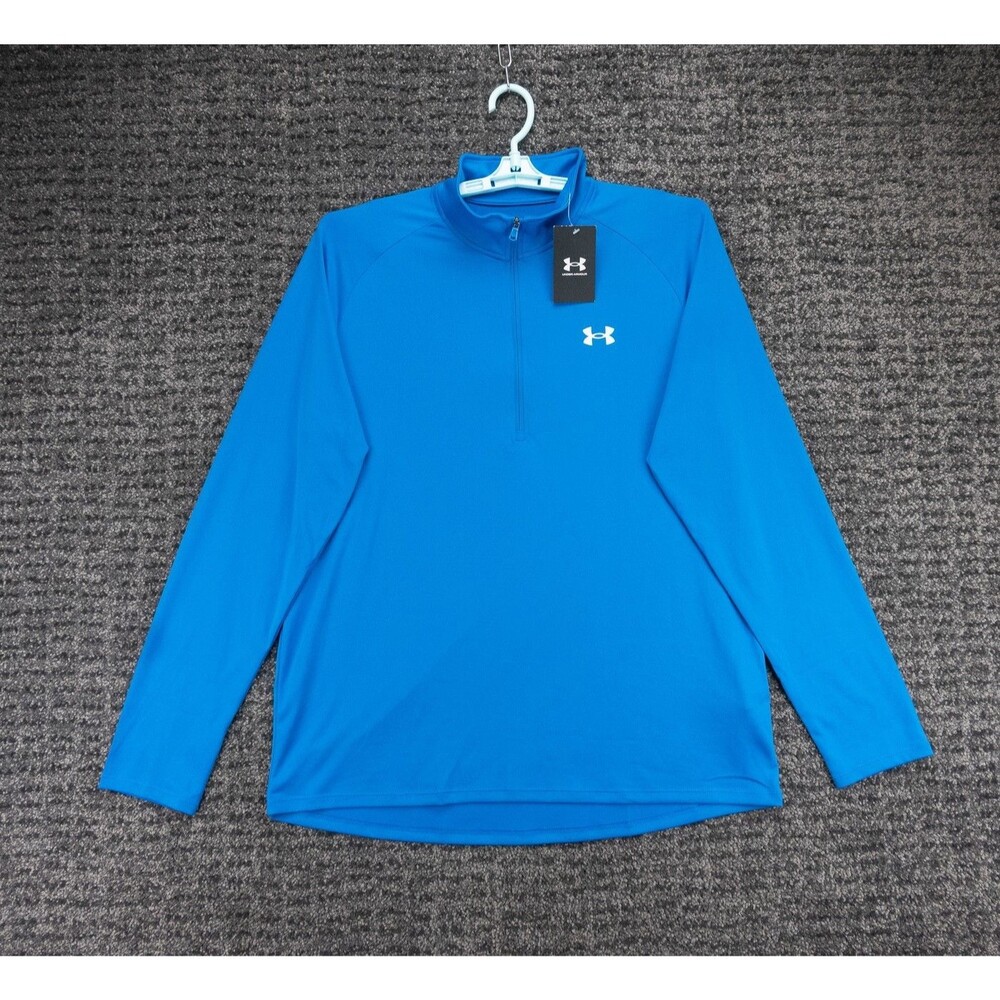 Under Armour Shirt Mens XL Blue UA Tech 2.0 1/2 Zip Long Sleeve Loose Active NWT